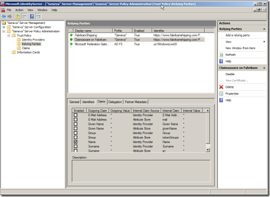 Fun with Federation 2: using Geneva Server for adding a Relying Party relationship to the Identity Provider