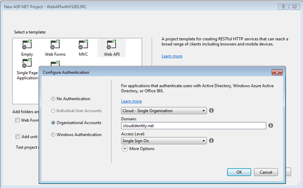 What’s New for Organizational Accounts in Visual Studio 2013 RC